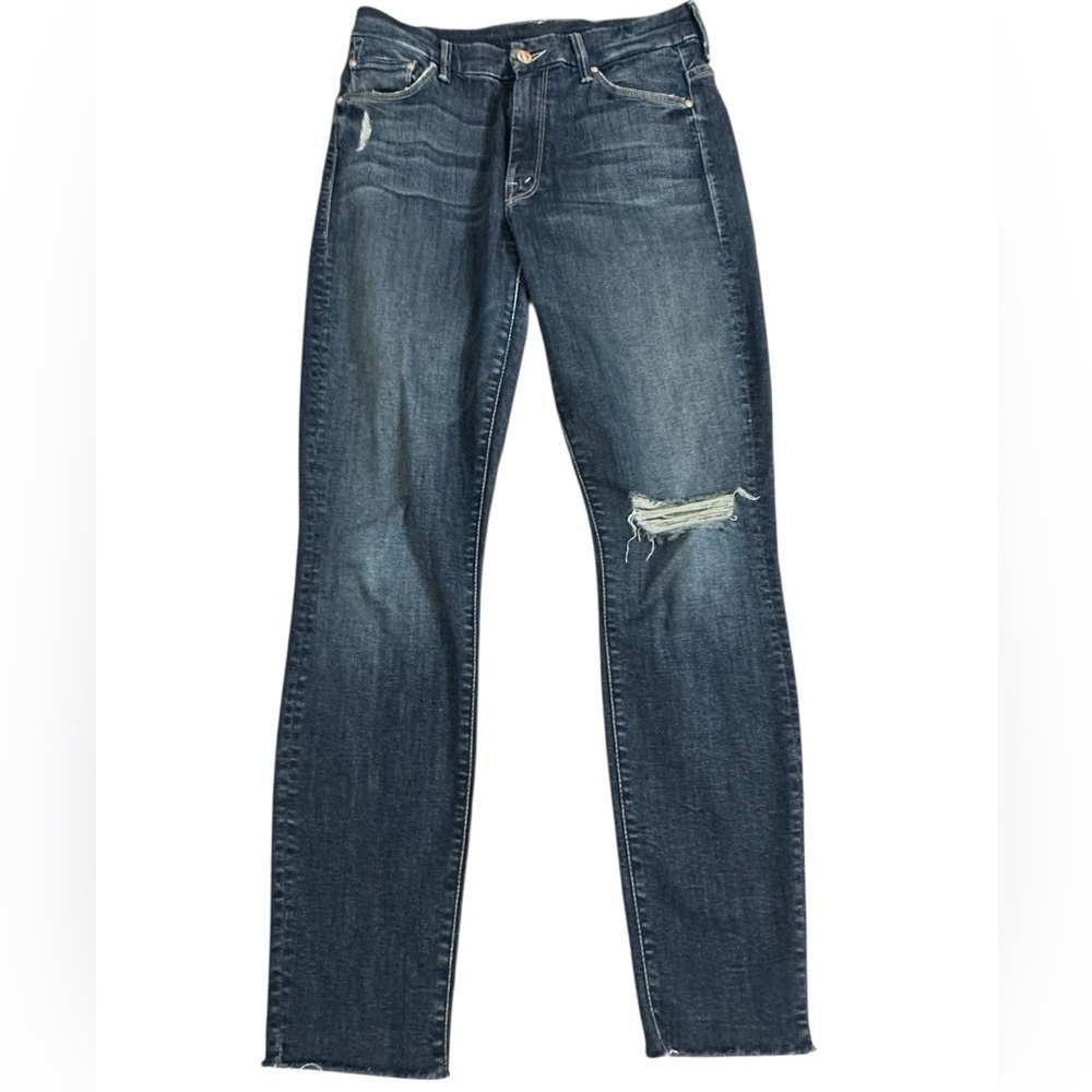 351 Mother Denim High Waisted Looker Ankle Fray, Close To The Edge Sz 27